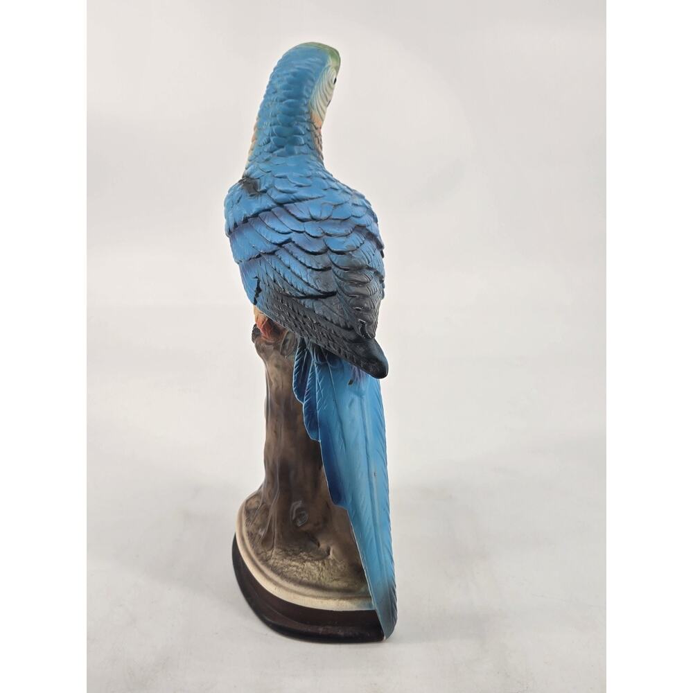 Mid Century 1960s Japanese Ceramic Blue Macaw Parrot Figurine Vintage 11 Inch - Picture 5 of 12